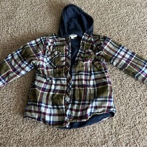 Flannel Hoodie Sz L